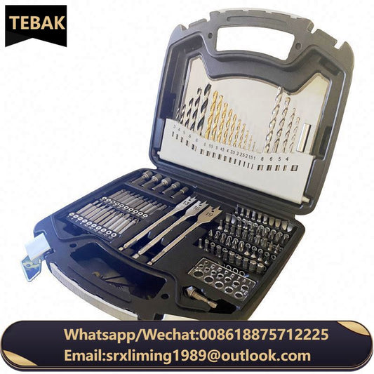 TEBAK Drill Bit Set for Wood Metal and Concrete Power Tools Kit Electric Drill Hand Tools Powerful Repair Parts