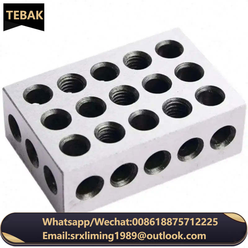 TEBAK 2Pc 5-50-75mm Hardened Steel Sparallel Clamping Block Set 23 Holes 1-2-3" Block Gauge 123 Parallel  Blocks