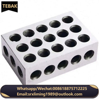 TEBAK 2Pc 5-50-75mm Hardened Steel Sparallel Clamping Block Set 23 Holes 1-2-3" Block Gauge 123 Parallel  Blocks