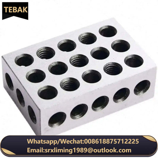 TEBAK 2Pc 5-50-75mm Hardened Steel Sparallel Clamping Block Set 23 Holes 1-2-3" Block Gauge 123 Parallel  Blocks
