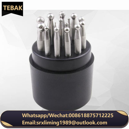 TEBAK Hole Punch Tool Dapping Punches Metal Forming Tools Bell Ball Making for Jewelry Making Block Dapping Punch Set