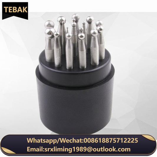 TEBAK Hole Punch Tool Dapping Punches Metal Forming Tools Bell Ball Making for Jewelry Making Block Dapping Punch Set