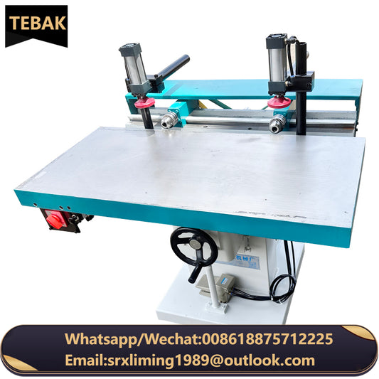 A TEBAK Woodworking Horizontal Three Head Drill Hole Punch Side Hole Drilling Machine