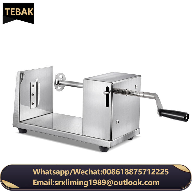 TEBAK Manual Stainless Steel Spiral Vegetable Potato Chips Cutting Machine / Potato Chips Twister Machine Potato Cutter Machine