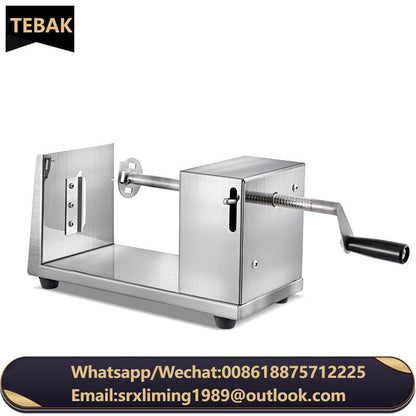 TEBAK Manual Stainless Steel Spiral Vegetable Potato Chips Cutting Machine / Potato Chips Twister Machine Potato Cutter Machine