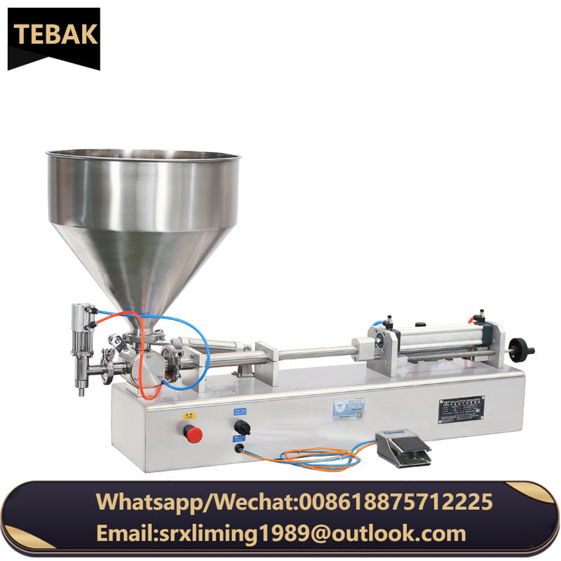 TEBAK Semi Auto Cream Bean Paste Ointment Volumetric Liquid Honey Sugar Piston Filler Pump Filling Machine for Thick Liquid