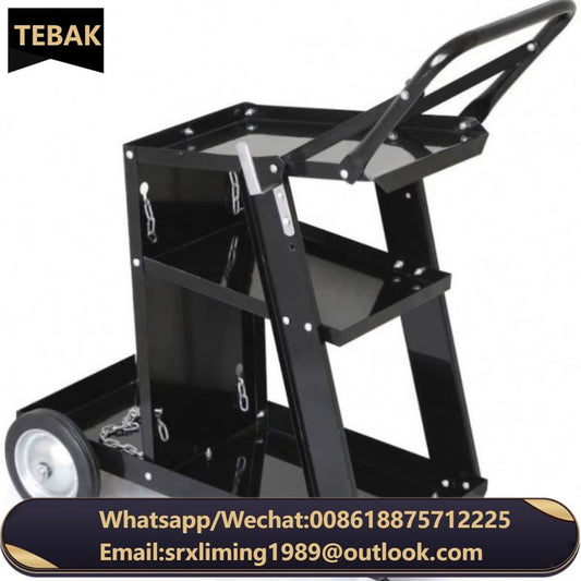 TEBAK Welding Cart Heavy Duty Welder MIG Universal Gas Cylinder Steel Welding Machine Trolley Cart With Chain Handle and Drawers