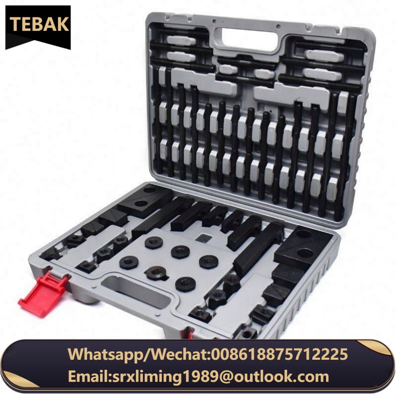 ANDUUK Milling Machine M12 M14 M16 M18 M20 MM T Slot M16 Stud Clamping Kit M12 Milling 58pcs Steel Clamping Kit