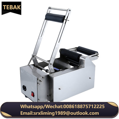 TEBAK Table-Top Electric Manual Labeling Machine for Round Bottles and Beverage Bottles Sticker Labeling Machine SY-50