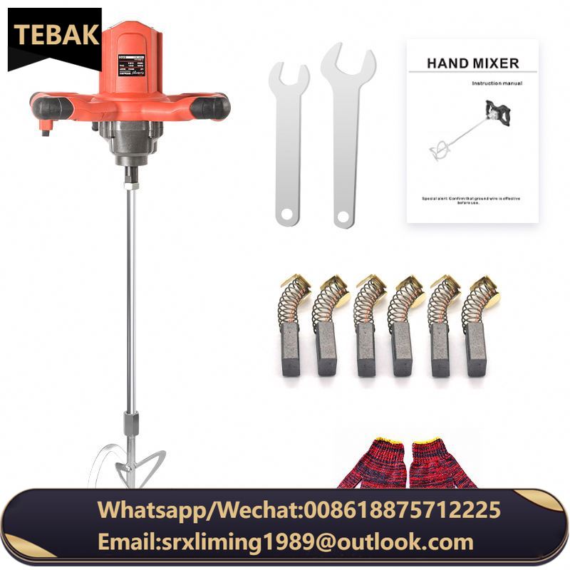 TEBAK 6-Speed  Portable Paint Mixer Rig Mortar Grout Cement Mixer Stirring Tool Electric Handheld Cement Concrete Mixer with Rod