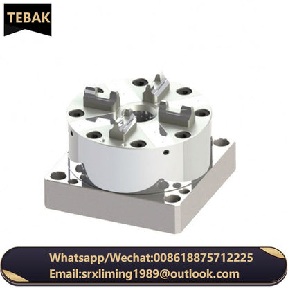 TEBAK Precise Stainless Steel CNC Lathe Turning 4 Jaw Chuck D100 Pneumatic Collet Chuck Equipped with Multifunctional Base Plate