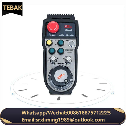 TEBAK 25PPR 100PPR CNC Remote Controller Manual Pulse Generator CNC Machining Parts MPG Wireless Handwheel for CNC Systems