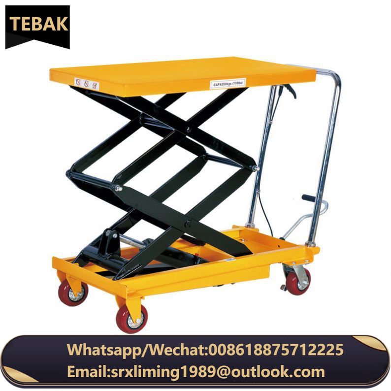 Hydraulic Lifting Platform 500kg 1100lbs 0.5ton Manual Hydraulic Single Scissor Lift Table
