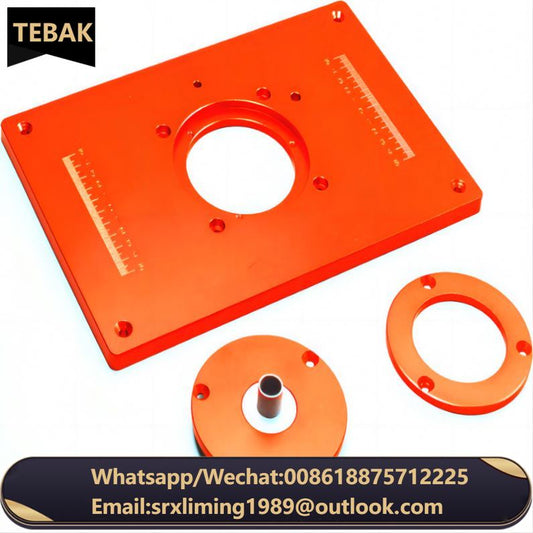 TEBAK W-58 85x85mm Good Quality CNC Machine Aluminum Red Router Table Insert Plate Control Tool Plate Factory Produce