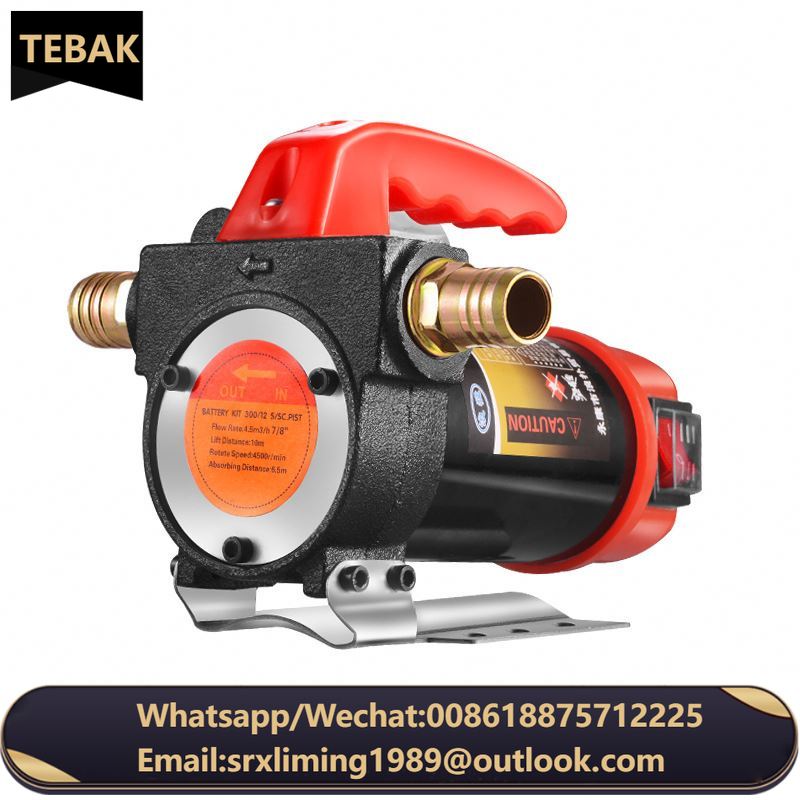 TEBAK Electric Fuel Transfer DC 12V/24V/AC 220V Car Fuel Pump Diesel Light Kerosene Electric Fuel Pump 12v Oil Transfer Pump