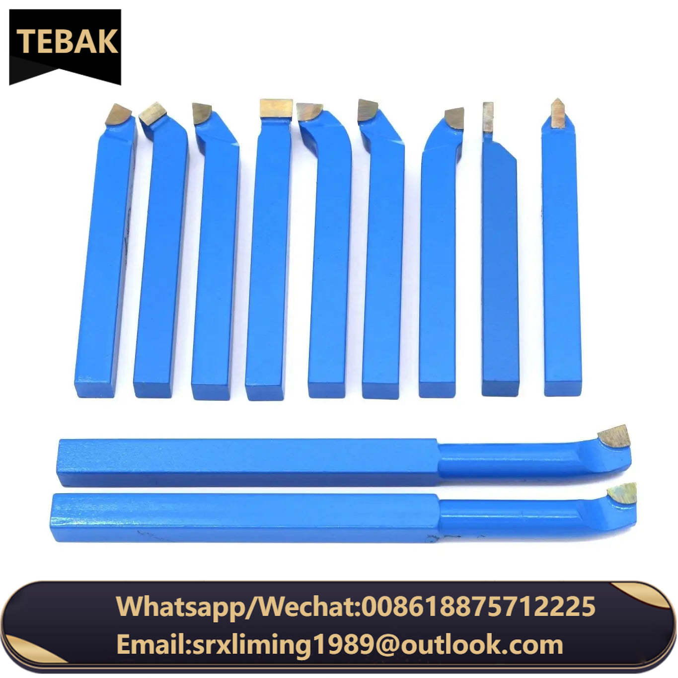 Metal Lathe Carbide Tungsten Cutter Hard Alloy Turning Tool 11pcs Carbide Welding Brazed Tipped Turning Tool Bit Sets