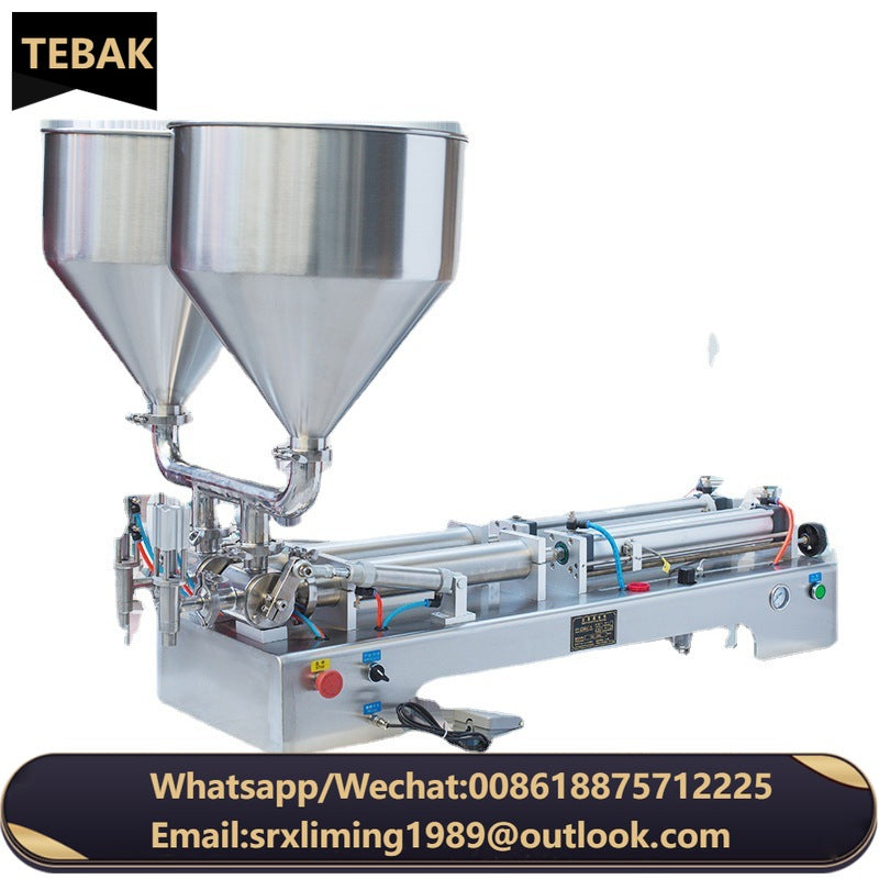 TEBAK 100-1000ml Double Head Shampoo Cream Ketchup Face Cream Cosmetic Oil Jam Lotion Chocolate Honey Food Paste Filling Machine