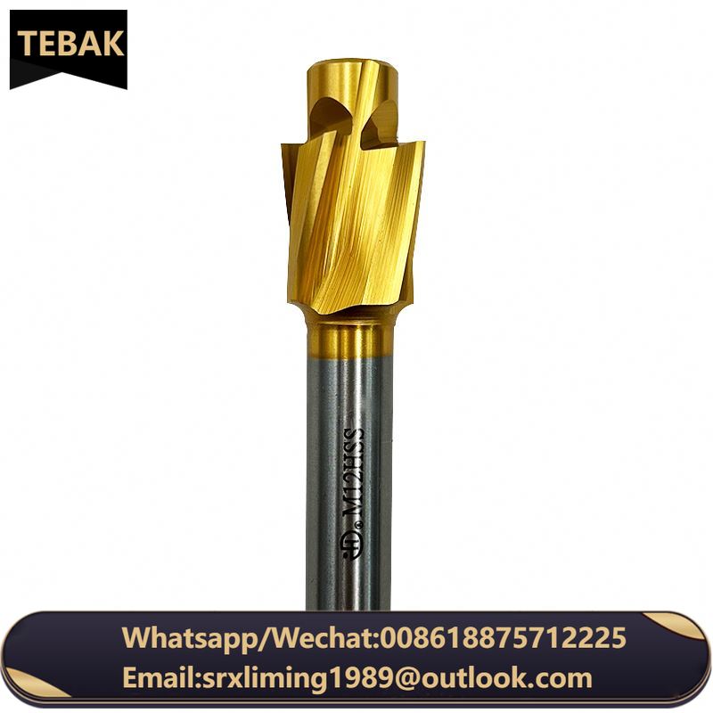 TEBAK M6-m16 High-speed Steel Countersunk Head Milling Cutter 4-tooth Titanium Plated Straight Shank End Milling Cutter