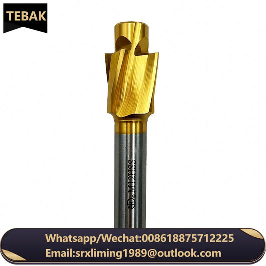 TEBAK M6-m16 High-speed Steel Countersunk Head Milling Cutter 4-tooth Titanium Plated Straight Shank End Milling Cutter