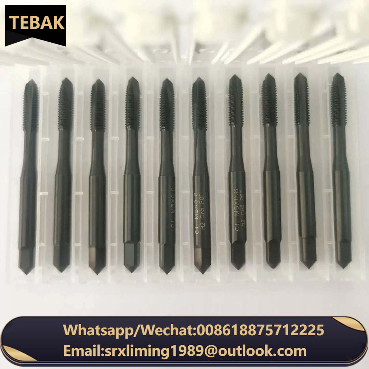 TEBAK Screw Tap Standard Inch and Metric HSS Straight Flute Tap M6 Cutting Taps Coarse and Fine Pitch UNC Machine Tap