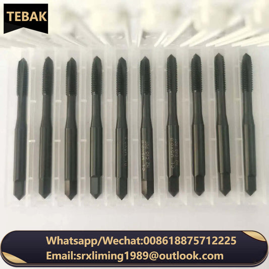 TEBAK Screw Tap Standard Inch and Metric HSS Straight Flute Tap M6 Cutting Taps Coarse and Fine Pitch UNC Machine Tap