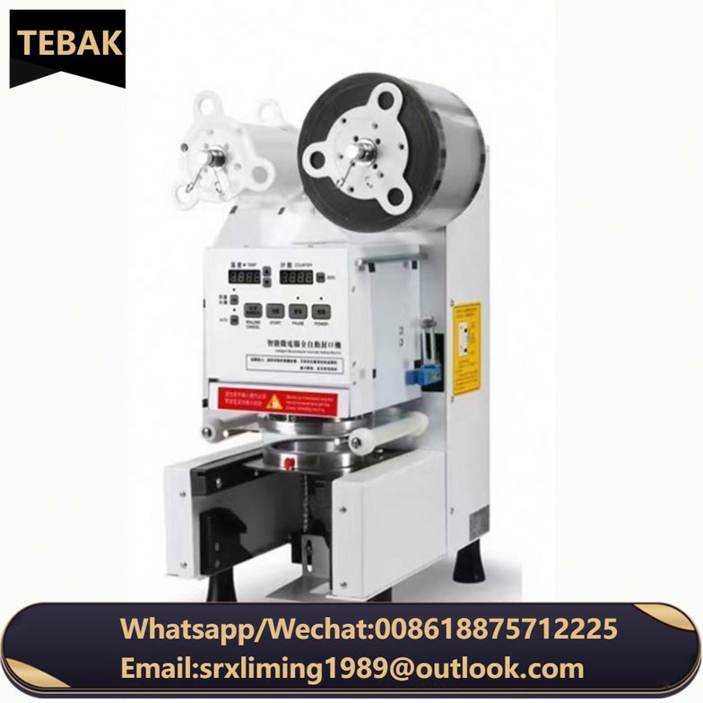 TEBAK High Speed PP/PE/PC Yogurt Easy to Operate Electric Bottles Bakery Fruit Juice Plastic Tabletop Cups Sealing Machine