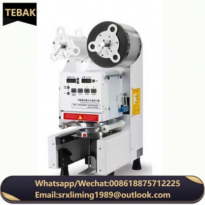 TEBAK High Speed PP/PE/PC Yogurt Easy to Operate Electric Bottles Bakery Fruit Juice Plastic Tabletop Cups Sealing Machine