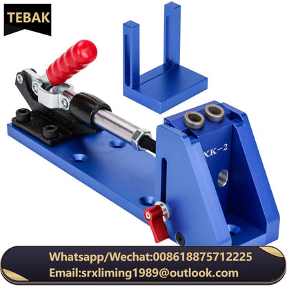 TEBAK W-108 Aluminum Alloy Heavy Duty Pocket Hole Fixture System Pocket Hole Jig Set