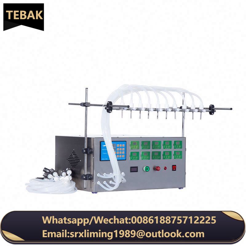 TEBAK Digital Control Peristaltic Pump Oil Liquid Filling Machine Oil Liquid Bottle Liquid Filler With 2/4/6/8/10 Heads