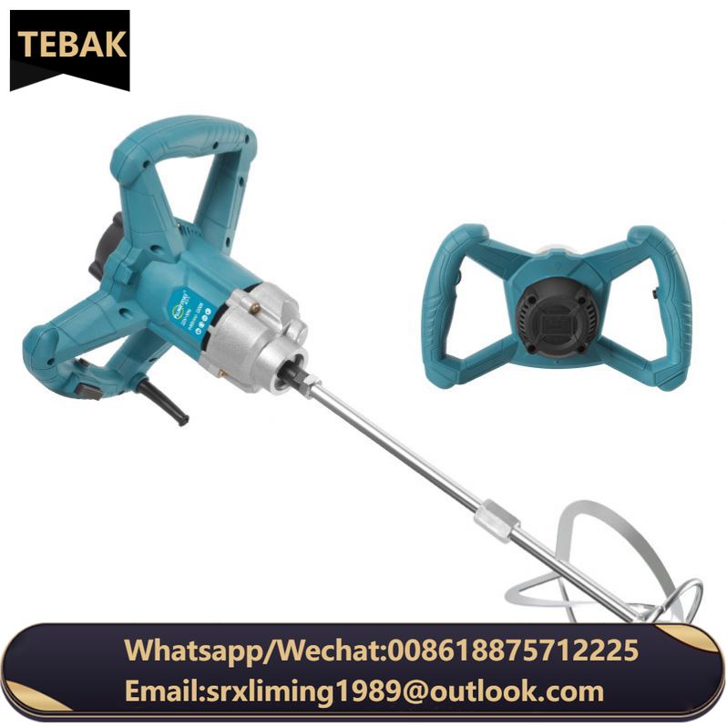 TEBAK Electric Mixer Variable Speed Paint Cement Agitator Power Action Electric Concrete Hand Mixer Drill Paint Mixing Mixer