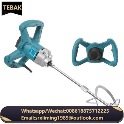 TEBAK Electric Mixer Variable Speed Paint Cement Agitator Power Action Electric Concrete Hand Mixer Drill Paint Mixing Mixer
