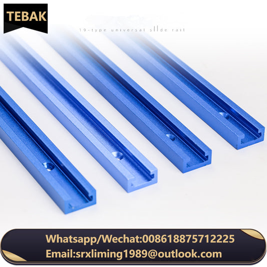 TEBAK W-02 Woodworking 19 T-tracks Double-Cut Profile Universal T-Track With Predrilled Mounting Holes