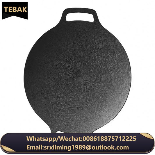 TEBAK Non-Stick Stainless Steel Frying Pan Indoor Outdoor Camping Courtyard Barbecue BBQ Grill Iron Pot Stove Plate
