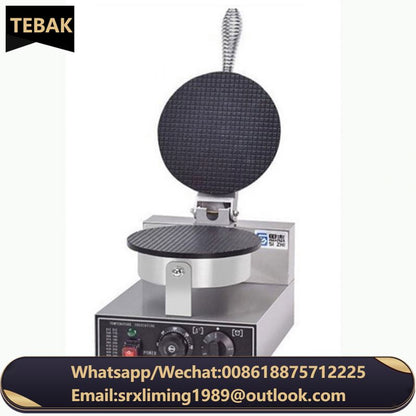 Snack Machines Electric Waffle Making Machine Ice Cream Cone Maker Commercial Durable Nonstick Egg Roll Crepe Pan