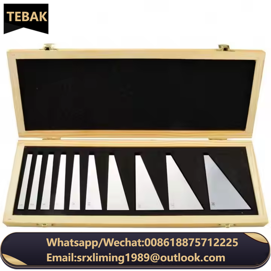 TEBAK 10pcs Set Angle Block Set 1, 2, 3, 4, 5, 10, 15, 20, 25, 30 Precision +/- 20 Seconds, Machinist Tool Block Gauge Gage