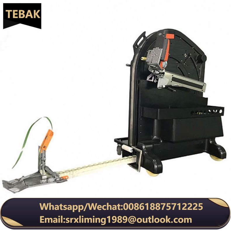Semi-auto Pallet Portable Mobile Ergonomic Pallet Strapping System Plastic PP / PET Strap Feeding Machine Box Strapping Machine