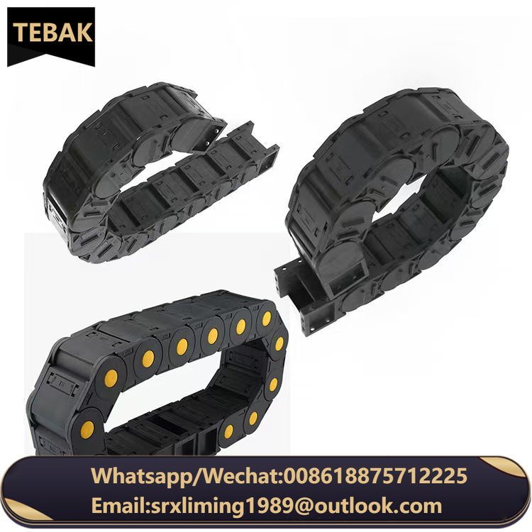 Drag Chain Towline Cable Pvc Flexible Shielded Hydraulic Drag Chain Black Plastic Cable Wire Carrier Drag Chain for CNC Machine