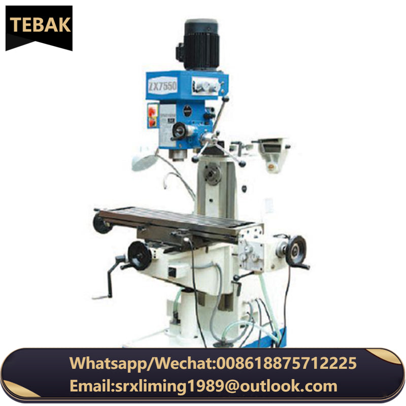TEBAK High Precision ZX7550C ZX7550CW Vertical and Horizontal Milling Machine Manual Mills