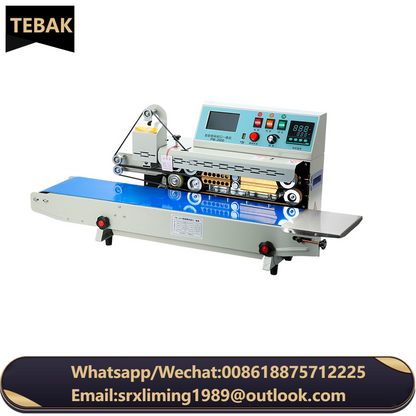 TEBAK SY-PM2000 Automatic Horizontal Plastic Film Sealing Machine Continuous Band Sealer With Stamping Code Sealing Machine