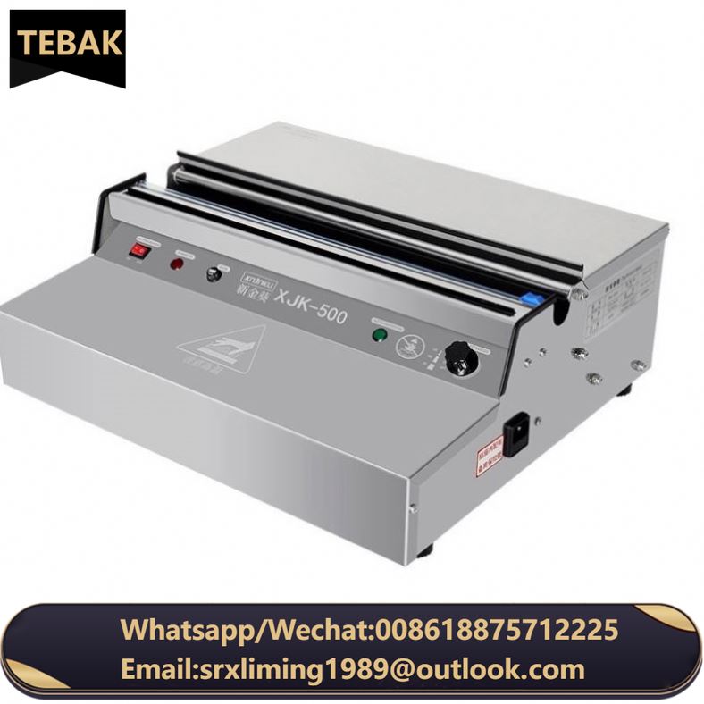 TEBAK Semi-automatic Supermarket Handheld Food Meat Cheese Fruit TableTop Cling Film Wrap Cutting Sealing Packaging Machine