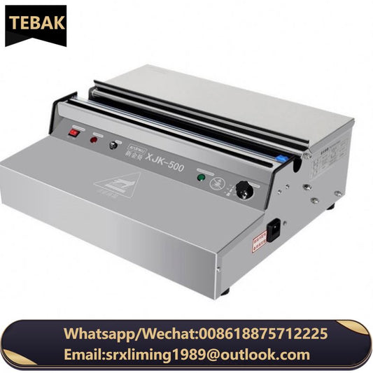 TEBAK Semi-automatic Supermarket Handheld Food Meat Cheese Fruit TableTop Cling Film Wrap Cutting Sealing Packaging Machine