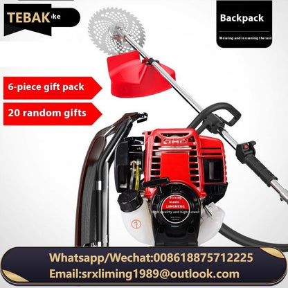 TEBAK Professional 4 Stroke Backpack Brush Cutter MultiFunction Grass Cutter 10 in 1 Trimmer Weed Eater Lawn Mower Trimmer