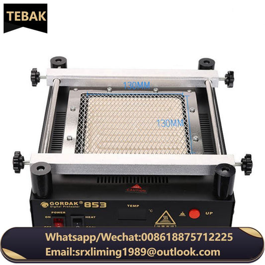 TEBAK TK-853 Lead Free Infrared Preheating Station PCB Desoldering BGA ESD Rework Station IR Preheater Station Gordak