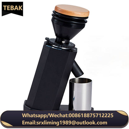 TEBAK 110V/220V Titanium Conical Burr Coffee Grinder Metal Coffee Grinder Household Conical Burr Coffee Bean Grinder Electric