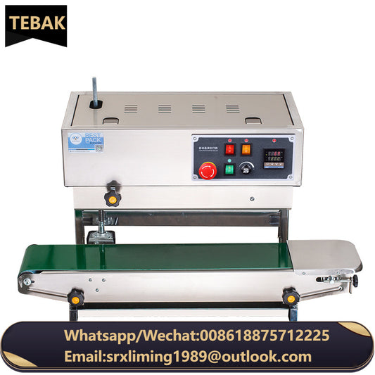 TEBAK Factory Price Horizontal and Vertical Semi-Automatic Continuous Aluminum Foil Plastic Bags Sealer
