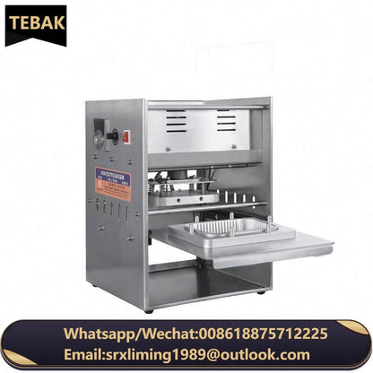 TEBAK Customized Packaging Design Electric Round Aluminum Foil Container Lid Box Trays Sealer Heat Sealing Machine for Sale