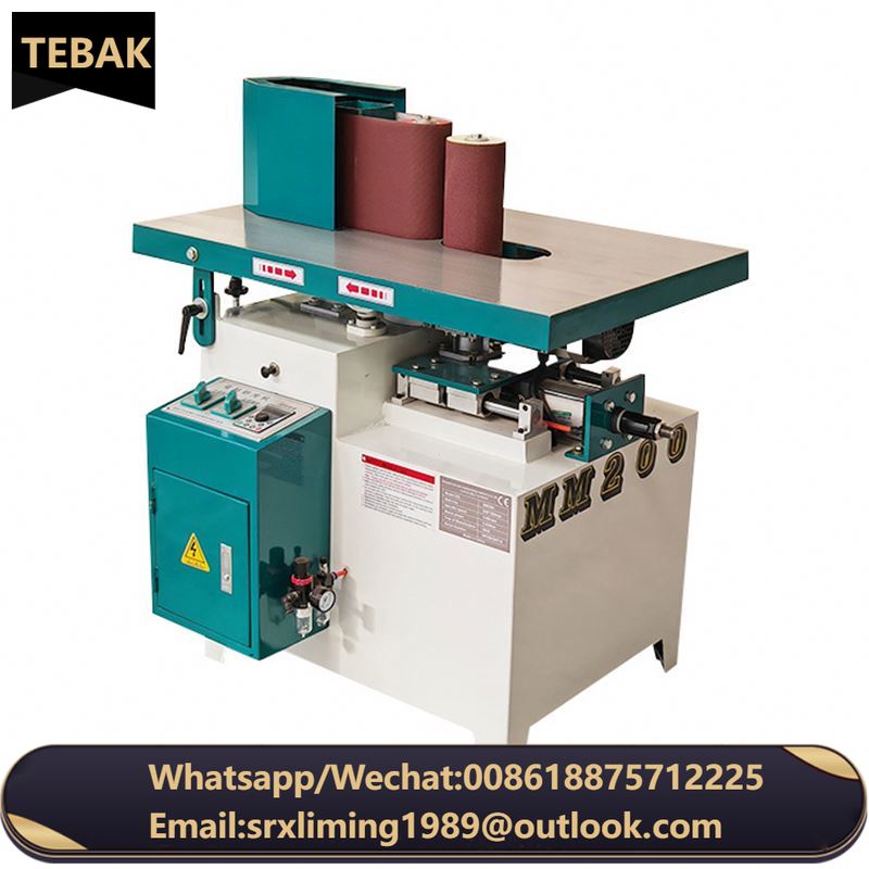A TEBAK MM200 Roller Belt Bending Plate Double Side Woodworking Sanding Machine Vertical Roller Belt Bending Plate Sanding Machine