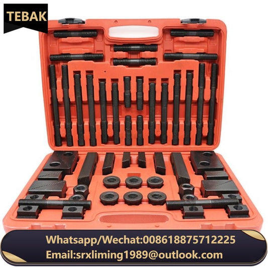 TEBAK Machine Tools 52/58pcs M12 Clamping Kit Set 14mm T Nuts CK12 Steel Clamping Kits Mounting Kits for Wood-working Machines