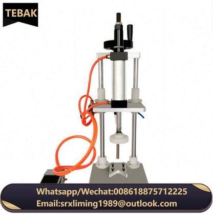 TEBAK High Efficiency Stainless Steel Beer Cosmetics Plastic Bottle Cap Small Pneumatic Capping Machine With Foot Switch