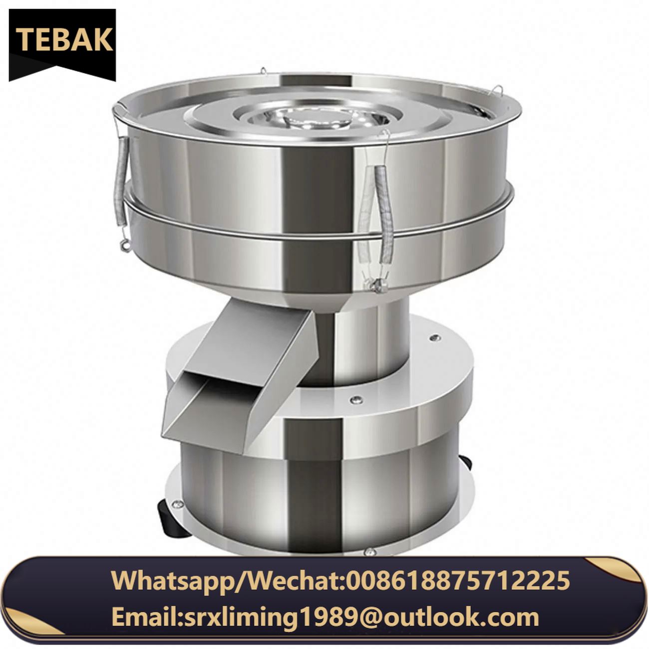 TEBAK 2800 Mesh Stainless Steel Circular Vibration Screening Machine Flour Powder Food Filtering Machine